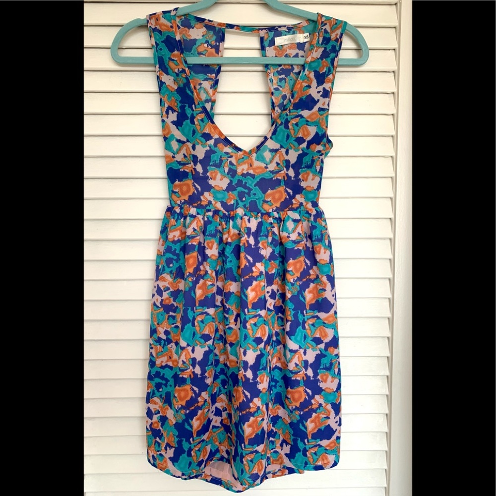 Backless Multicolor Mini Dress